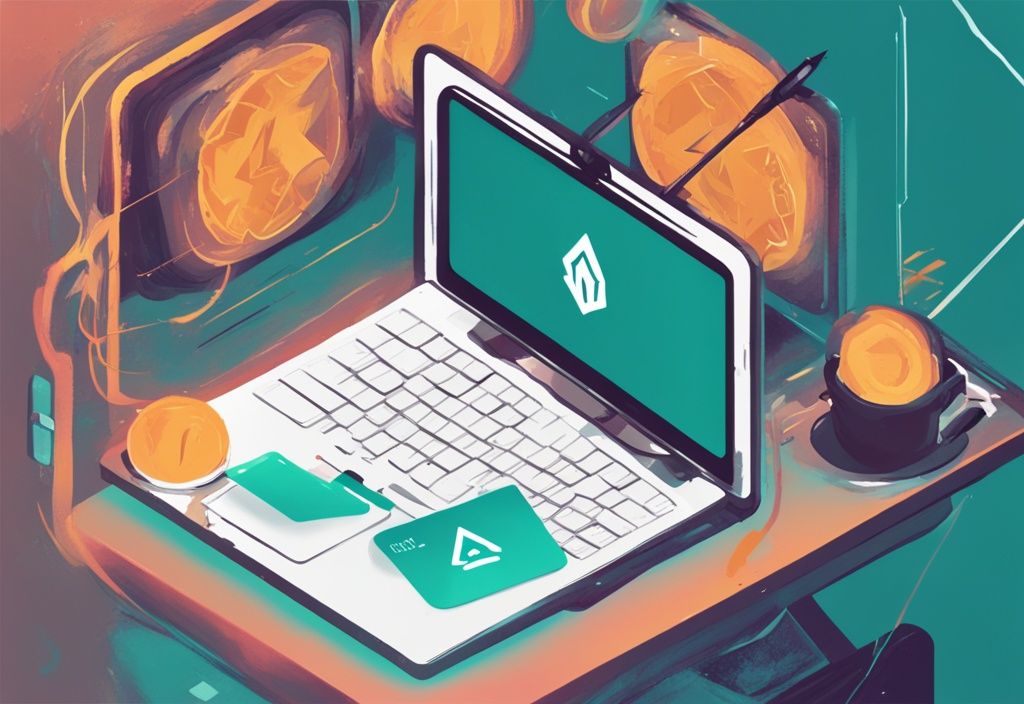 Illustration numérique moderne de l'application MetaMask ouverte sur un écran d'ordinateur avec un curseur pointant vers le bouton 'Ajouter un réseau' et une fenêtre contextuelle affichant le logo et les informations de Solana, thème de couleur teal.