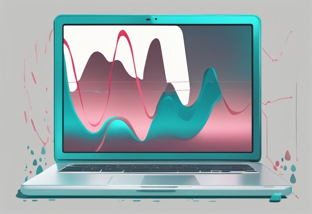 Illustration numérique moderne avec un ordinateur portable affichant un graphique des fluctuations du prix de Solana, suggérant quand acheter du solana.